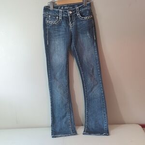 L.A. Idol Denim Flare Jeans with Studded Details Size 0